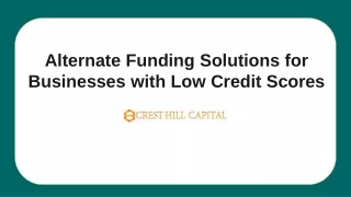 Alternate Funding Solutions for Businesses with Low Credit Scores