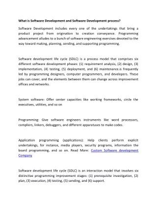 what is software development and software