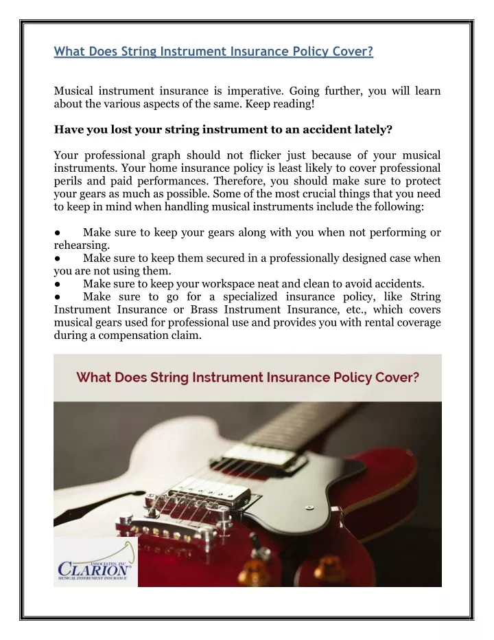 what does string instrument insurance policy