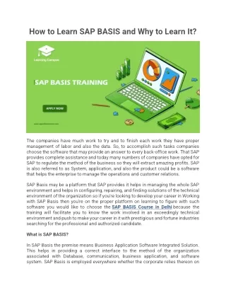 how to learn sap basis and why to learn it
