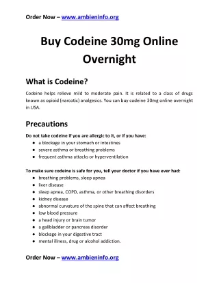 Buy Codeine 30mg  Online Overnight In USA
