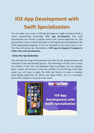 ios app development with swift specialization