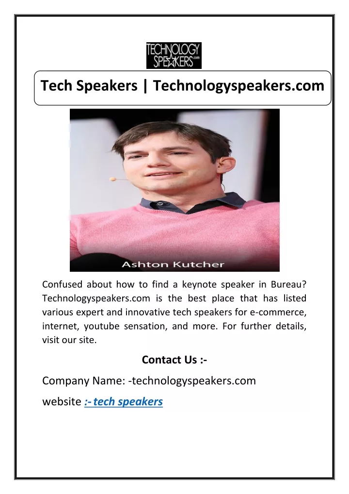 tech speakers technologyspeakers com