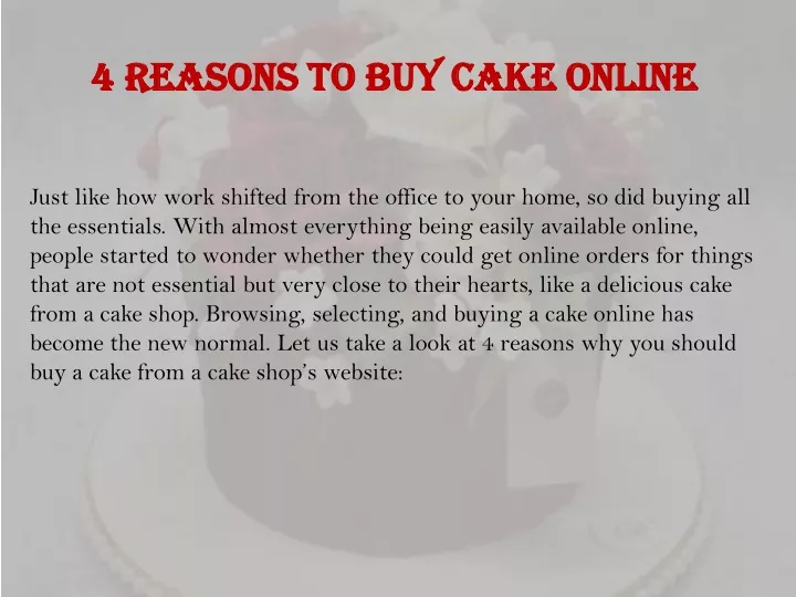 4 reasons to buy cake online