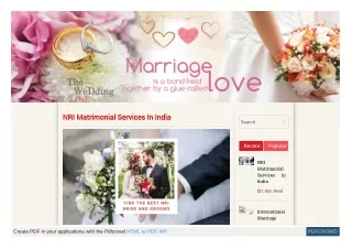 NRI Matrimony services India