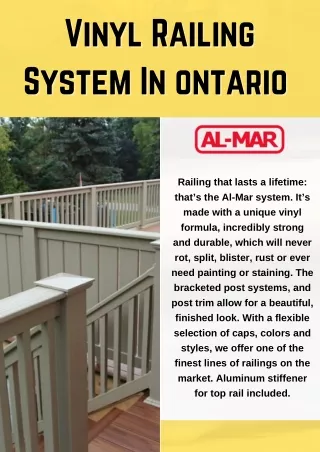 Bring The Beauty Of the indoors out By Using Vinyl Railing System