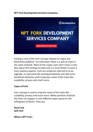 NFT  Fork Services Company