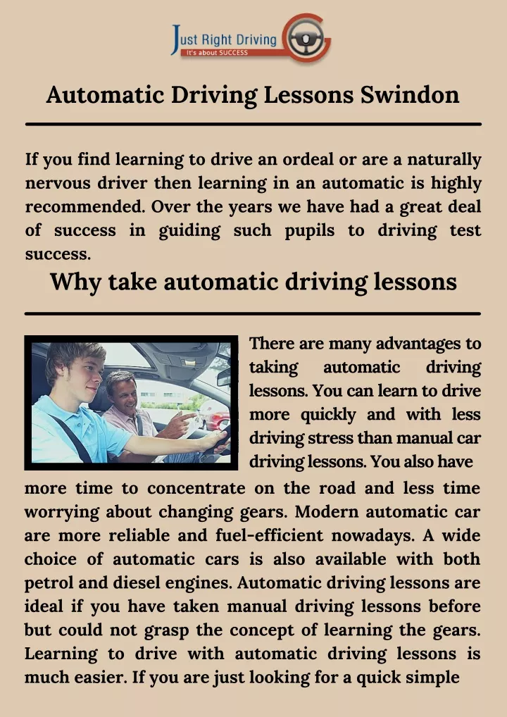 automatic driving lessons swindon