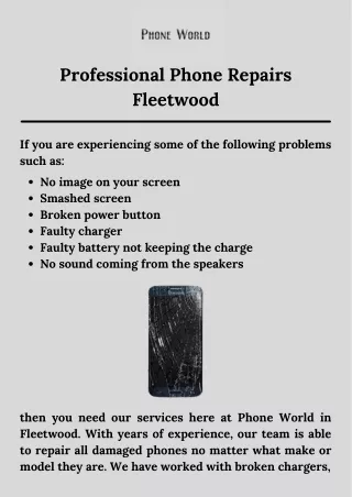 Professional Phone Repairs Fleetwood