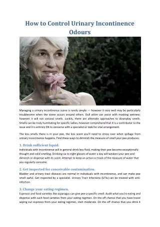how to control urinary incontinence odours