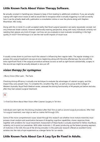 little known facts about vision therapy software