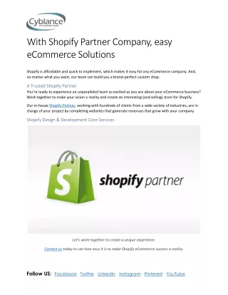 with shopify partner company easy ecommerce