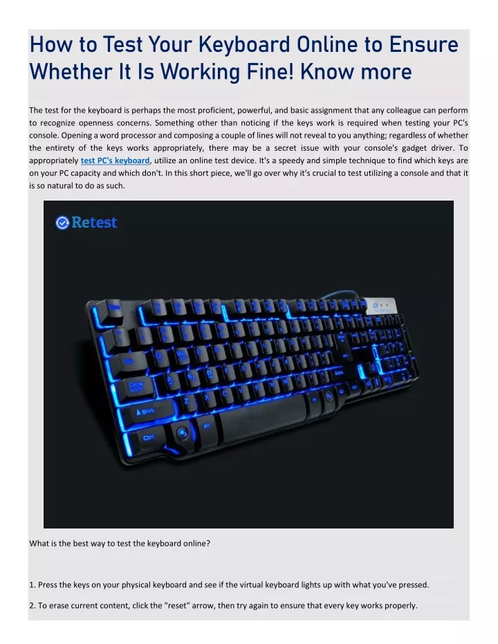 how to test your keyboard online to ensure