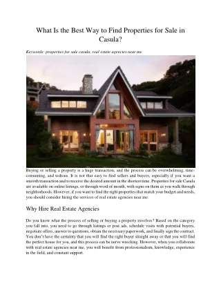 what is the best way to find properties for sale