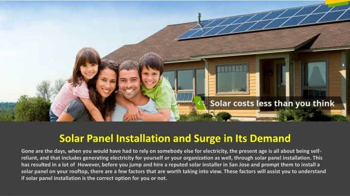 solar panel installation and surge in its demand