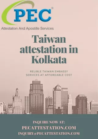 Taiwan attestation in kolkata
