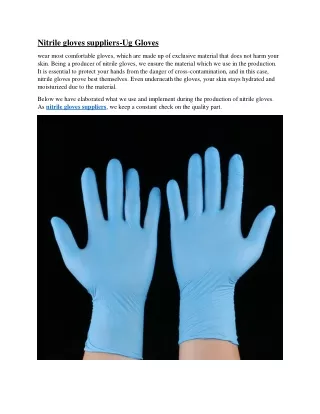 Nitrile gloves suppliers-Ug Gloves