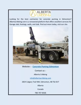 Concrete Puming Edmonton | Albertacribbing.com