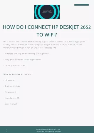 How To Connect Hp Deskjet 2652 To Wifi?