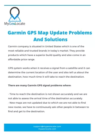 Garmin GPS Problems