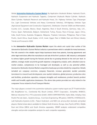 global automotive hydraulics system market
