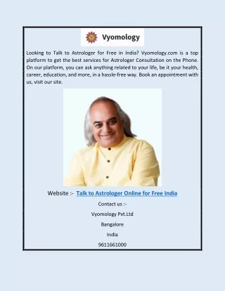Talk to Astrologer Online for Free India | Vyomology.com
