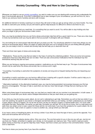 anxiety counselling why and how to use counseling