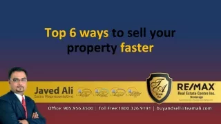 Top 6 ways to sell your property faster