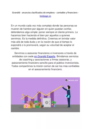 Granada - anuncios clasificados de empleos - contable y financiero - bedpage.es
