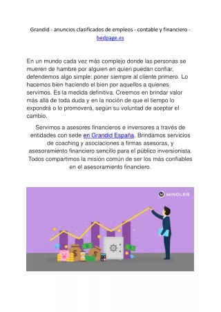 Granada - anuncios clasificados de empleos - contable y financiero - bedpage.es