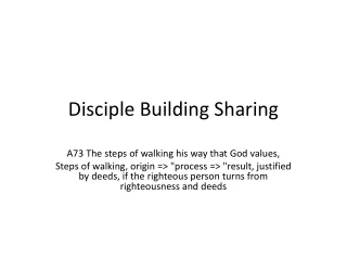 disciple building sharing