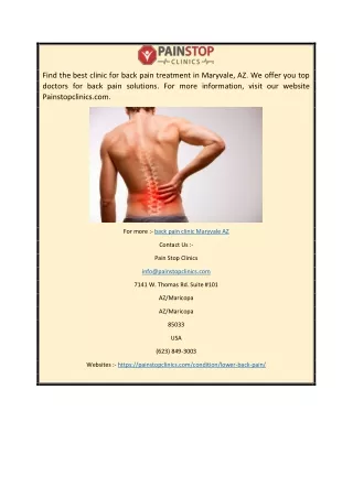 Back Pain Clinic Maryvale Az