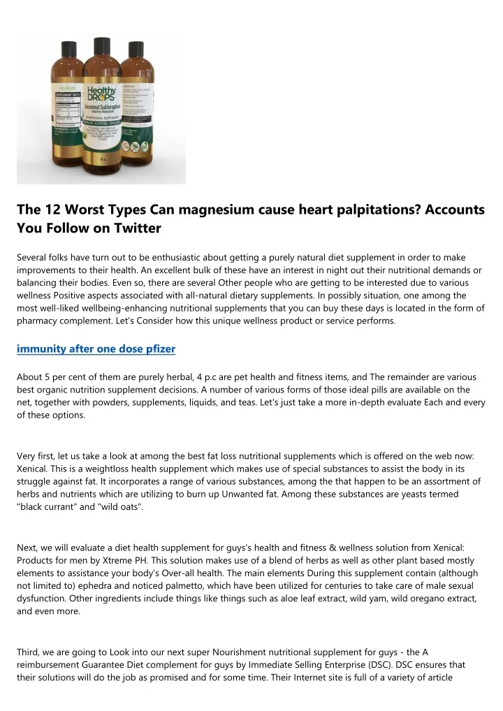 the 12 worst types can magnesium cause heart