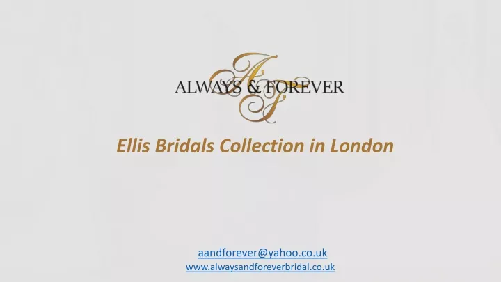 ellis bridals collection in london