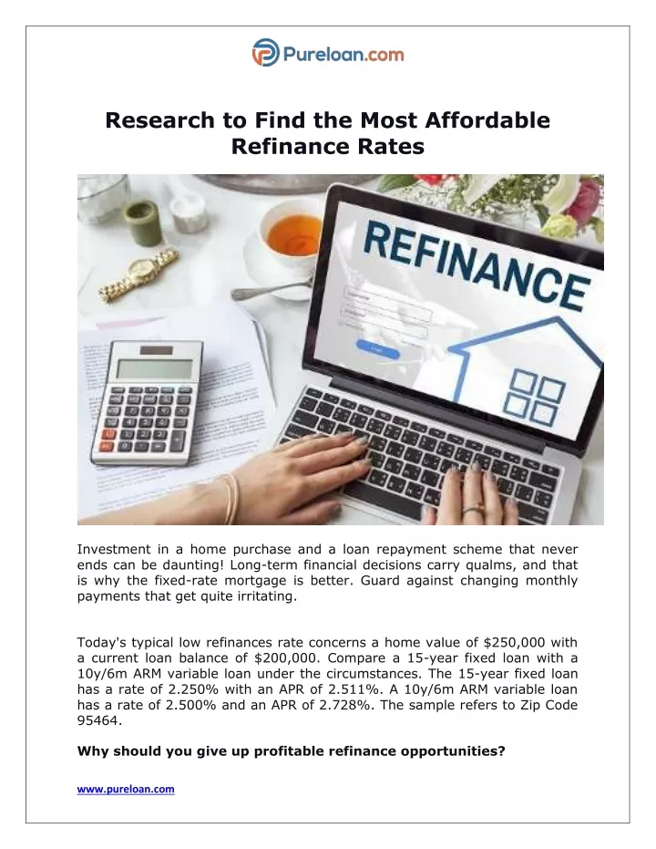 research to find the most affordable refinance