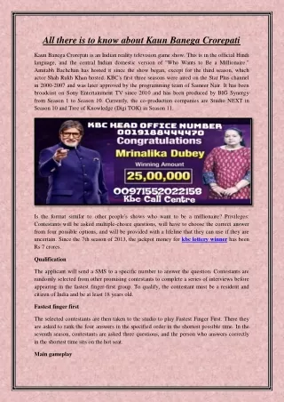 All there is to know about Kaun Banega Crorepati