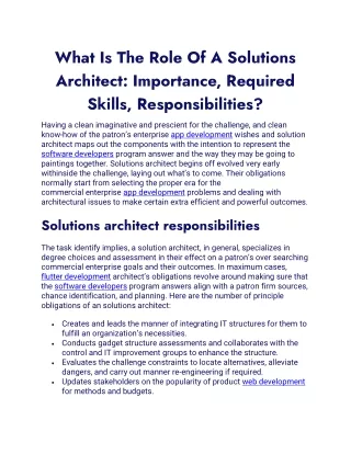 what is the role of a solutions architect