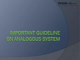 Important Guideline on Analogous System of Servomotors