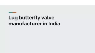 Lug butterfly valve manufacturer in India