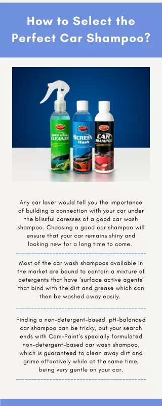 How to Select the Perfect Car Shampoo?