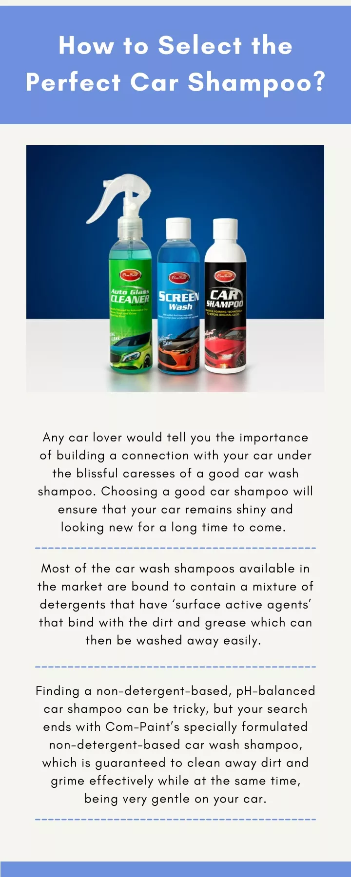 how to select the perfect car shampoo