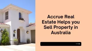 Accrue Real Estate Helps you Sell Property in Australia