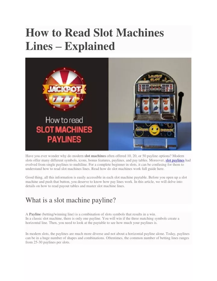 how to read slot machines lines explained