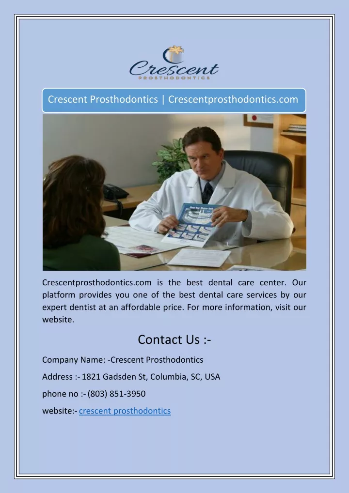 crescent prosthodontics crescentprosthodontics com