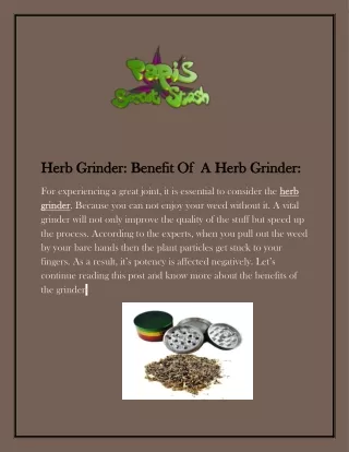 Buy The Best Quality Weed Grinder | Find Herb Grinder In Brooklyn