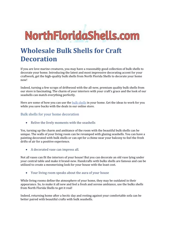 wholesale bulk shells for craft decoration