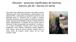 Alicante - anuncios clasificados de lanchas, barcos, jet ski - barcos en venta
