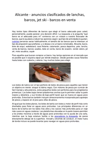 Alicante - anuncios clasificados de lanchas, barcos, jet ski - barcos en venta