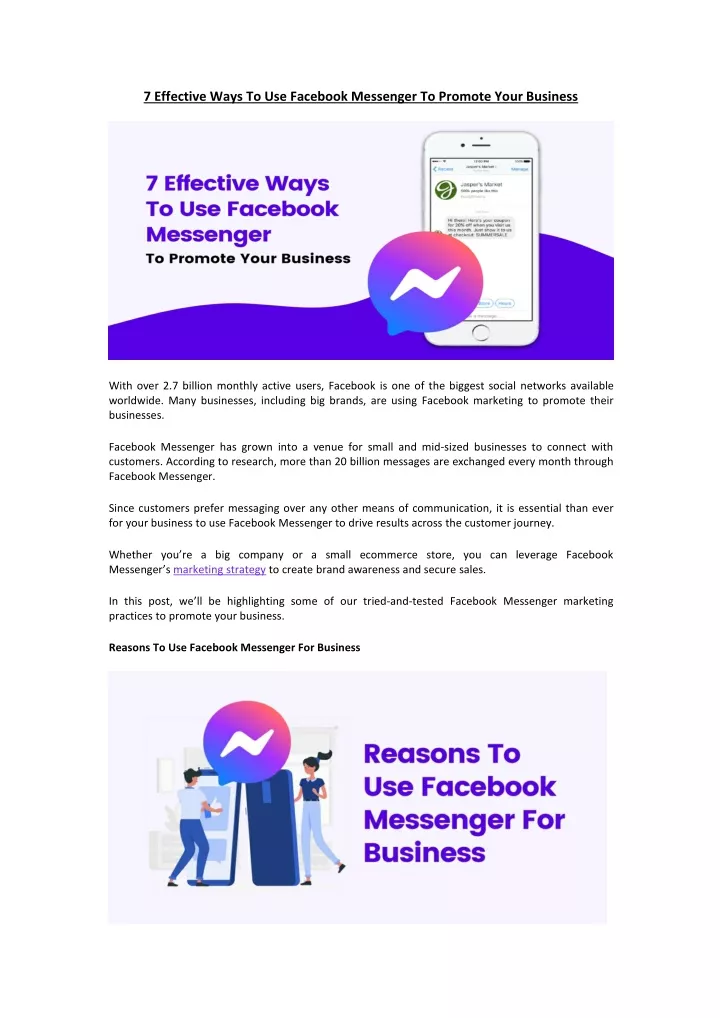7 effective ways to use facebook messenger
