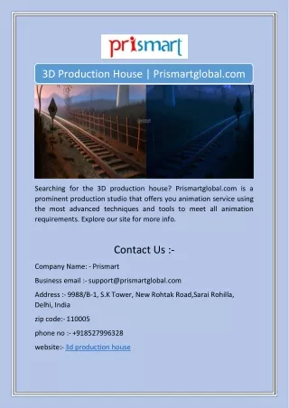 3d production house prismartglobal com